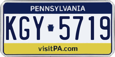 PA license plate KGY5719