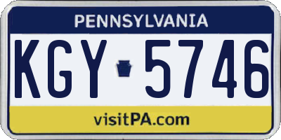 PA license plate KGY5746