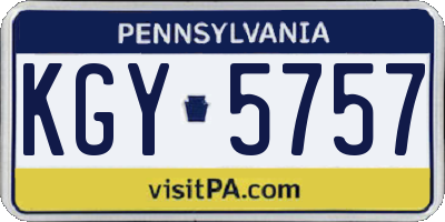 PA license plate KGY5757