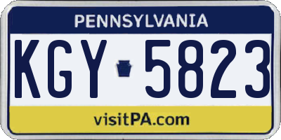 PA license plate KGY5823