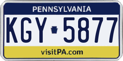 PA license plate KGY5877