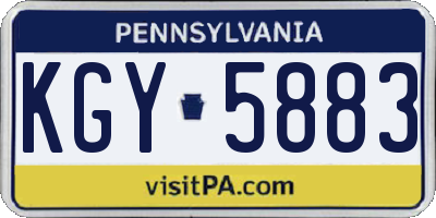 PA license plate KGY5883