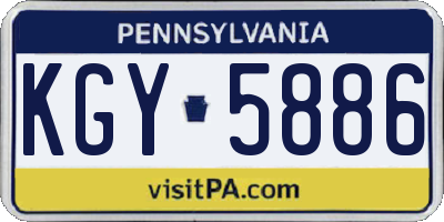 PA license plate KGY5886