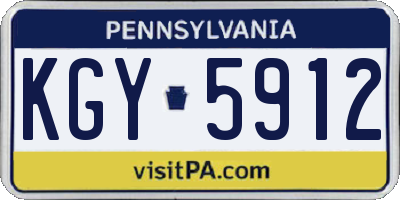 PA license plate KGY5912