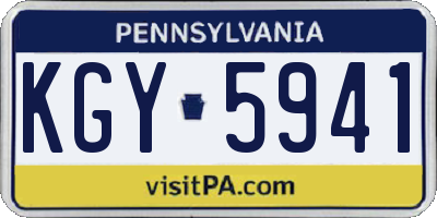 PA license plate KGY5941