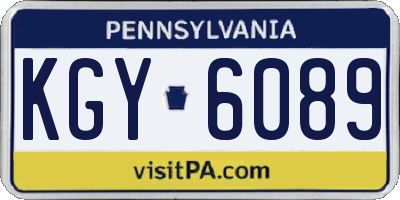PA license plate KGY6089