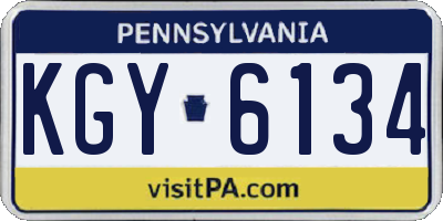 PA license plate KGY6134