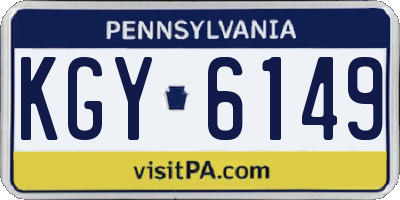 PA license plate KGY6149