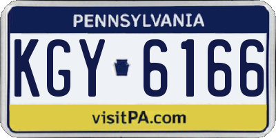 PA license plate KGY6166