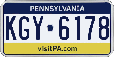 PA license plate KGY6178