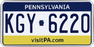 PA license plate KGY6220