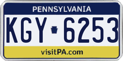PA license plate KGY6253