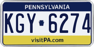 PA license plate KGY6274