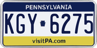 PA license plate KGY6275