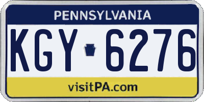 PA license plate KGY6276