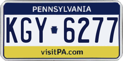 PA license plate KGY6277