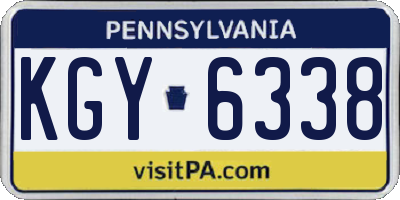 PA license plate KGY6338