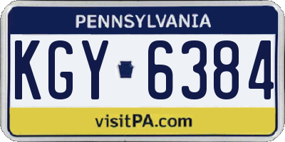 PA license plate KGY6384
