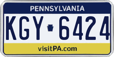 PA license plate KGY6424