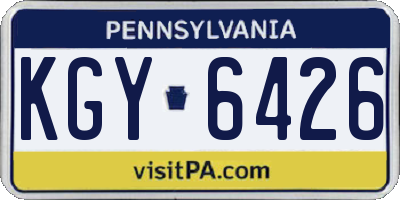 PA license plate KGY6426