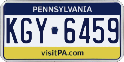 PA license plate KGY6459
