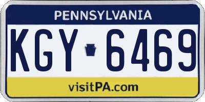 PA license plate KGY6469