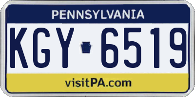 PA license plate KGY6519
