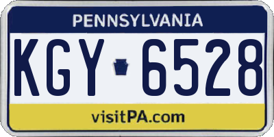 PA license plate KGY6528