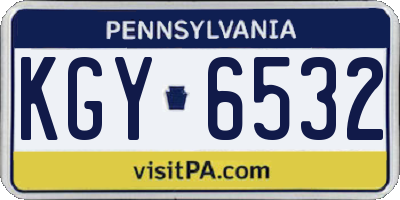 PA license plate KGY6532