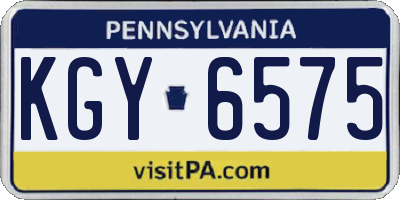 PA license plate KGY6575