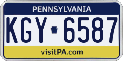 PA license plate KGY6587