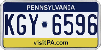 PA license plate KGY6596
