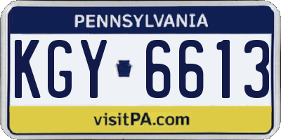 PA license plate KGY6613