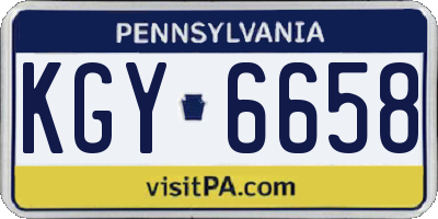 PA license plate KGY6658