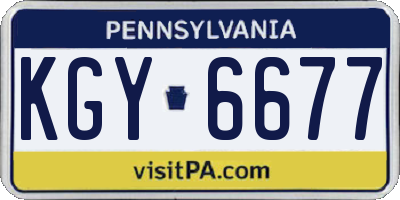 PA license plate KGY6677