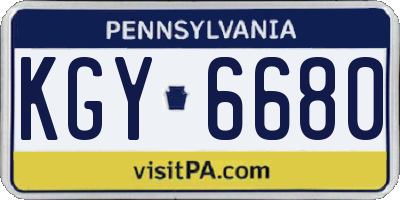 PA license plate KGY6680