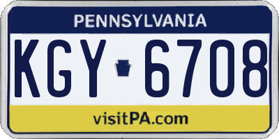 PA license plate KGY6708