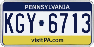 PA license plate KGY6713