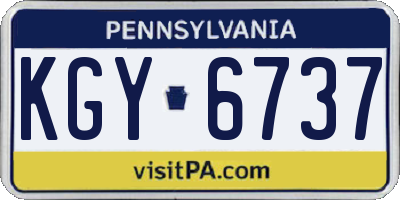 PA license plate KGY6737