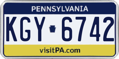 PA license plate KGY6742