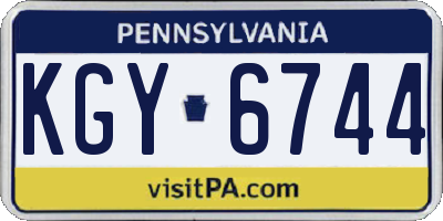 PA license plate KGY6744