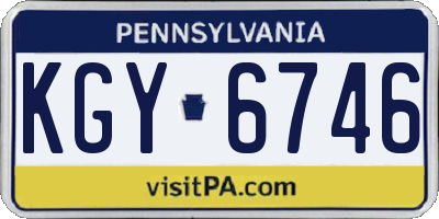 PA license plate KGY6746