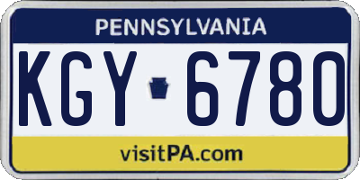 PA license plate KGY6780