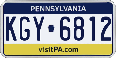 PA license plate KGY6812