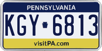 PA license plate KGY6813