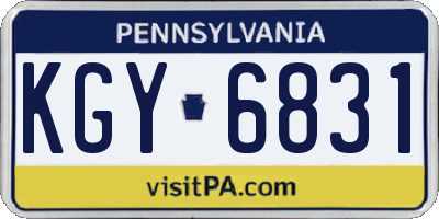 PA license plate KGY6831