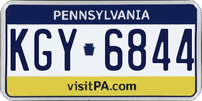 PA license plate KGY6844