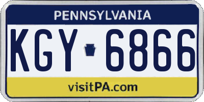 PA license plate KGY6866