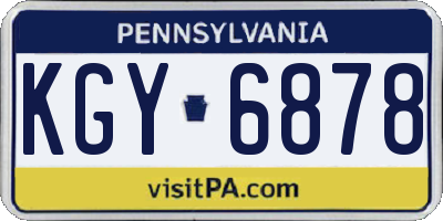 PA license plate KGY6878