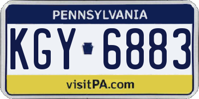 PA license plate KGY6883